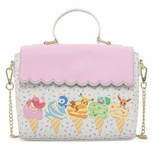 LOUNGEFLY X Pokemon Ice Cream Friends Eevee, Pikachu Scallop Crossbody Bag